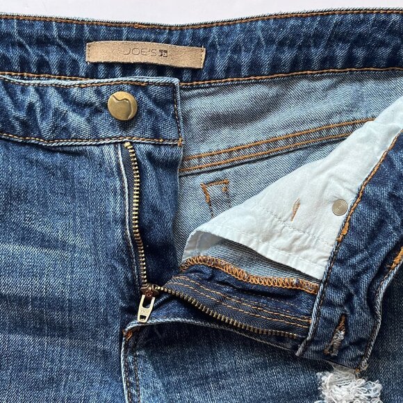 Joe's Jeans Denim Shorts Distressed Mid Rise Blue Indigo Western Rodeo Sz  29 - Picture 4 of 11